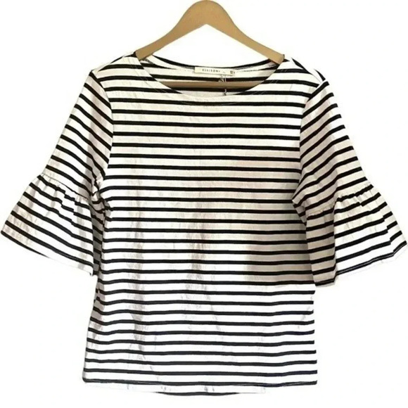 NWT Ellison striped bell sleeve top - Picture 1 of 9